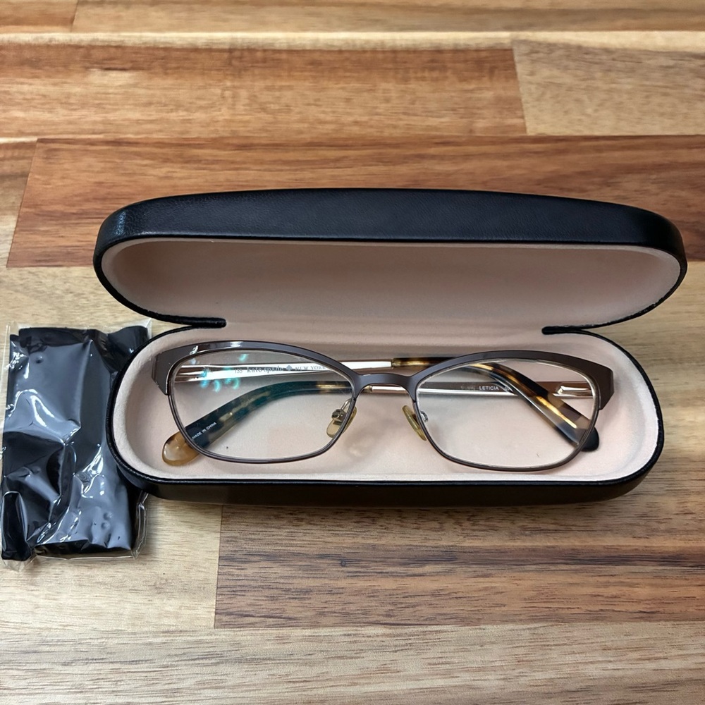 Kate Spade Leticia 0JNE Brown Gold Polka Dot Cat Eye Eyeglasses Glasses Frames